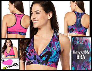ZUMBA Love HEART Bra Top Racerback *Reversible *Put some Heart into your Workout