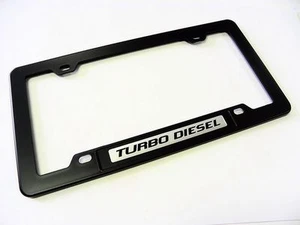 CAMIÓN SUV TURBO DIÉSEL EMBLEMA MOTOR PLACA MARCO PLATEADO NEGRO - Imagen 1 de 1