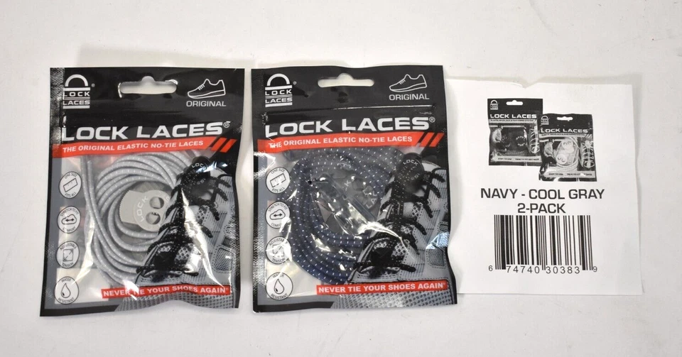 Lock Laces 4102 Navy Blue Elastic No Tie Shoelaces
