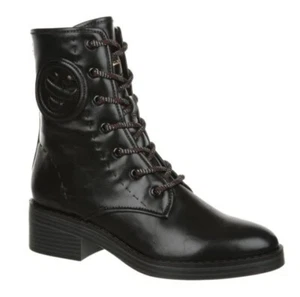 NEW SIZE 9 SAM & LIBBY WOMEN'S BLACK COMBAT BOOTS LACE-UP / INTERIOR SIDE ZIP - Picture 1 of 18
