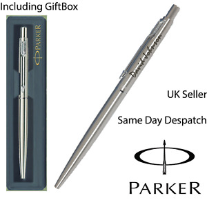 PERSONALISED ENGRAVED PARKER CLASSIC STEEL SILVER BALL POINT PEN -Christmas Gift