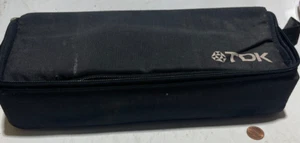 Vintage TDK Case Logic 15 Cassette Tape Storage Holder Zipper Carrying Black - Picture 1 of 4