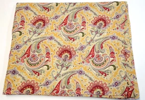 Williams Sonoma French Paisley Tablecloth 70" x 90" Gold Red Floral Cottage Farm - Picture 1 of 16
