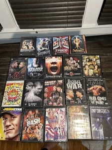 Huge Lot Of 19 Wrestling DVDs Wwe Wwf- Some Damaged Covers Discs All Very Good - Picture 1 of 11