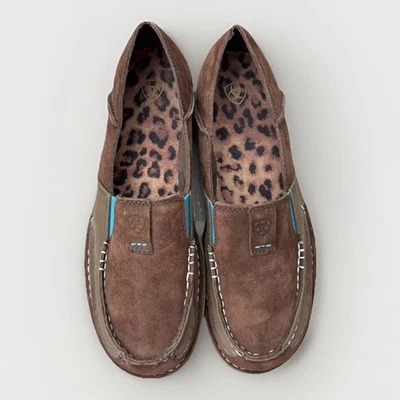 Ariat Shoes Womens Size 9.5 B Cruiser Brown Leather Slip On Moc Toe Loafer - Image 1 of 4