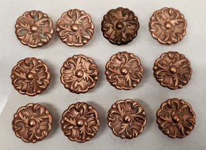 Vintage Amerock French Provincial Rosette Cabinet Drawer Pull Knobs RDCA Copper - Picture 1 of 7