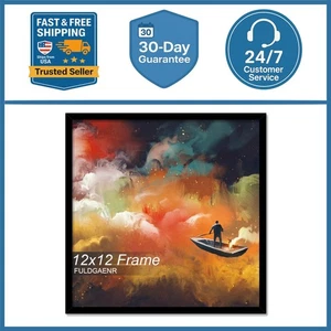 12x12 Frame, Black Picture Frame for 12 x 12 Square Picture Poster Photo, Lig... - Picture 1 of 9
