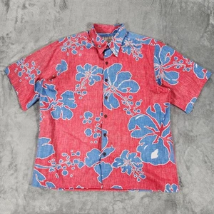 Reyn Spooner Hemd Herren Large rot blau Hawaii Reverse Print Floral Made USA - Bild 1 von 10