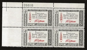 US Scott #1141, Plate Block #26618 1960 Jefferson 4c FVF MNH Upper Left - Picture 1 of 1