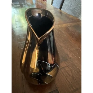 Black & Gold Flower Motif Vase - Picture 1 of 6