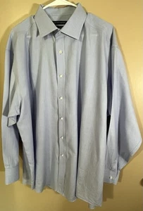 Saks Fifth Avenue Classic Fit Blue Long Sleeve Dress Shirt Men's 18 34/35 - Picture 1 of 14