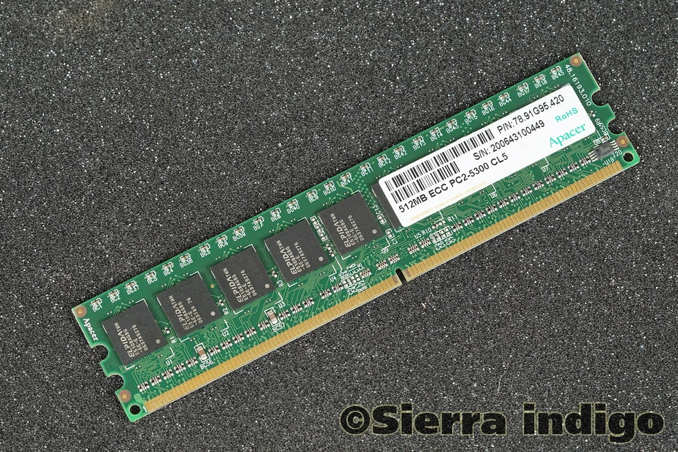78.91G95.420 Apacer 512MB ECC PC-5300 Server Memory RAM - Image 1 of 1