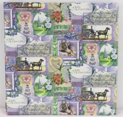 Álbum de recortes estilo vintage carro de querubines música matrimonio aniversario amor NUEVO Foto 1 de 4