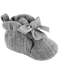 NEW Carter's Baby Newborn 18-24M Gray Bootie Slippers Baby Soft Shoes Super Cute