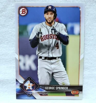 2018 Bowman #14 George Springer Houston Astros Card For Sale - Image 1 of 2