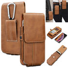 Vertical Cell Phone Pouch Belt Clip Holster Leather Wallet Case With Card Holder