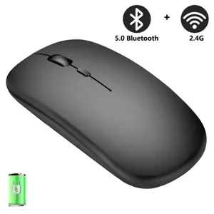 New Bluetooth Wireless Mouse USB Optical Rechargeable Mouse for Computer Laptop - Picture 1 of 6
