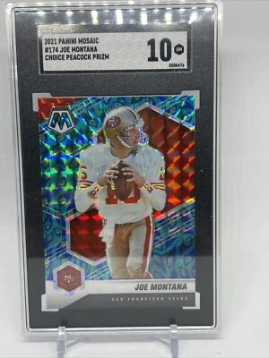 Joe Montana 2021 Panini Mosaic Choice Peacock SGC 10 49ers SSP Foto 1 de 4