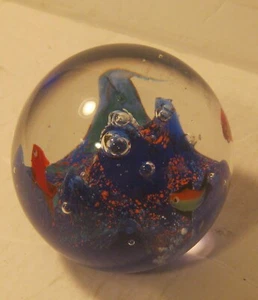 Kunstglas BRIEFBESCHWERER Fisch & Riff Unterwasserszene TOP!!! - Bild 1 von 4