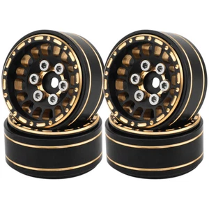 4pcs 1.0" Brass Beadlock Wheel Hub Rims For 1/24 SCX24 FCX24 AX24 1/18 TRX4m RC - Picture 1 of 7