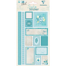 Clairefontaine - Planche de 13 stickers satin - Fleurs bleues