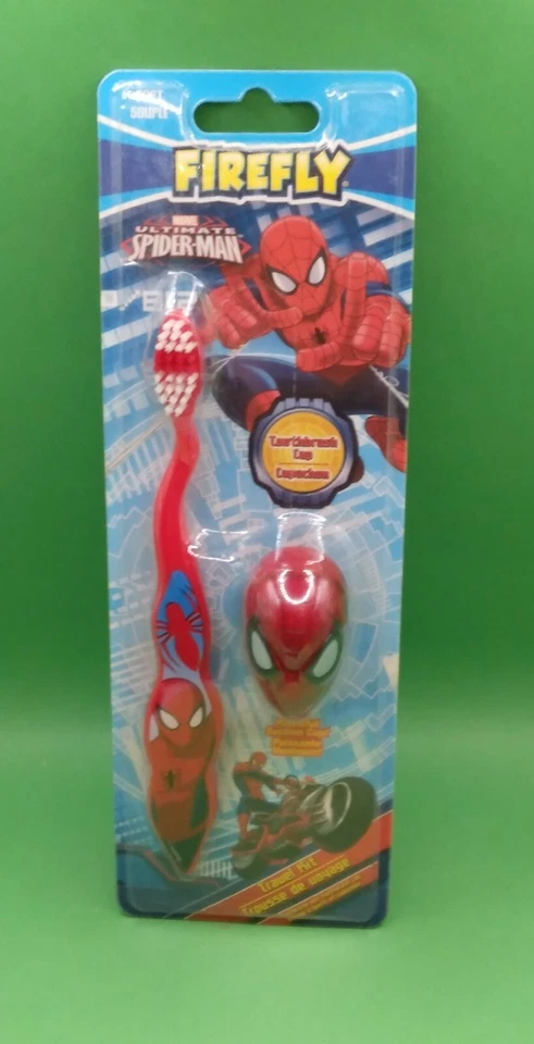 Spiderman Toothbrush Marvel Comic Character Super Hero Travel Kit Red  - Image 1 of 1