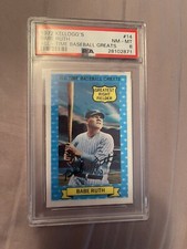 1972 KELLOGG'S #6 BABE RUTH ALL-TIME BASEBALL GREATS PSA 8
