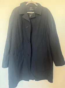 Men’s Nautica Navy Blue Button Up Trench Coat NEW - Picture 1 of 9