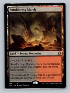 1x Magic The Gathering - Smoldering Marsh (234) - Dominaria United Commander - DMC casi nuevo - Imagen 1 de 2