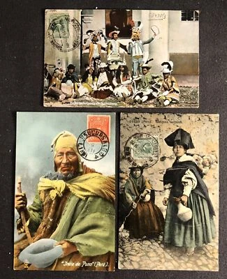 PERU 1925 ca. --3 x PPC -STAMP ON FRONT - NOT MAILED -F/VF - @6 - Image 1 of 2