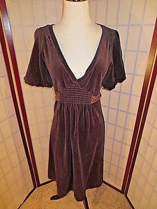 JUICY COUTURE ladies BROWN VELOUR DRESS sz M MEDIUM - Picture 1 of 8