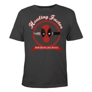 Marvel Deadpool Healing Factor Mens Charcoal Grey T-Shirt - Picture 1 of 1