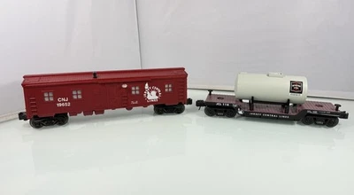 Lionel O Gauge 19652 Jersey Central Bunk Car & RMT Jersey Central Flat Car - 2pc - Image 1 of 4