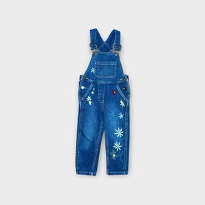 Hanna Andersson Floral Applique Denim Overalls - Picture 1 of 7