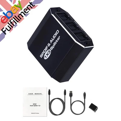 Optical Audio Digital SPDIF Toslink Splitter 1input 3 Output For 5.1 Speaker DVD - Image 1 of 4