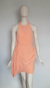 Zimmermann Size 0 Aus 6 Soft Apricot Orange Silk Sleeveless Draped Sheath Dress - Picture 1 of 11