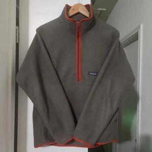 Vintage Y2K Patagonia Synchilla Pullover Zip Fleece Herren Medium grau orange Jacke - Bild 1 von 10