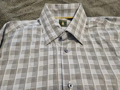 Robert Talbott Shirt Mens Large Button Down Glen Plaid Blue Purple Houndstooth - Image 1 of 4