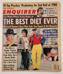National Enquirer June 28, 1988 Springsteen Ken Barry Malcolm Forbes Liz Taylor - Picture 1 of 2