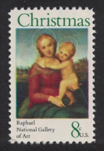 Scott 1507- Madonna and Child by Raphael, Christmas- MNH 1973- 8c mint stamp - Picture 1 of 1