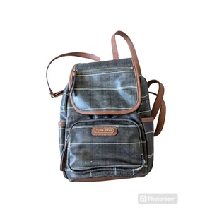 Tyler Rodan Vegan Leather Striped Backpack - Picture 1 of 5