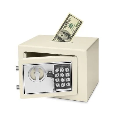 CE COMPASS Electronic Depository Safe Box Drop Slot Opening Keypad Combination Lock White