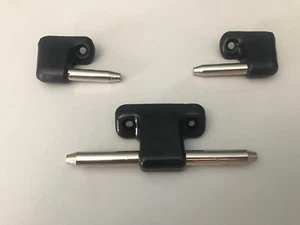 Sonnenblenden Halterungen Bracket Set 3-teilig Schwarz für Porsche 914 NEU - Picture 1 of 6