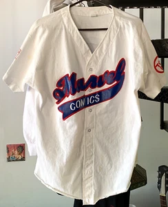 Camiseta deportiva de béisbol con botones XL blanca MUY RARA 1994 PROMOCIÓN MARVEL COMICS PROMO Baltimore - Imagen 1 de 11