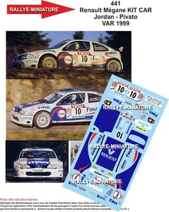 DECALS 1/43 REF 0441 RENAULT MAXI MEGANE KIT CAR JORDAN RALLYE DU VAR 1999 RALLY - Foto 1 di 1