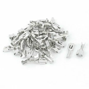 A● 50Pcs Non Insulation 6.3mm Metal Crimp Terminal Female Spade Connector - Imagen 1 de 4