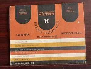 Vintage Los Angeles Hilton Hotel Speisekarte Chinesisch Englisch Zimmerservice  - Bild 1 von 9