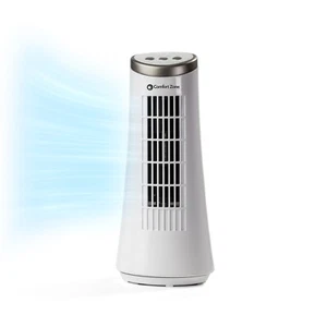 Comfort Zone Oscillating Desktop Tower Fan, 12 inches, Electronic Touch Switches - Picture 1 of 6
