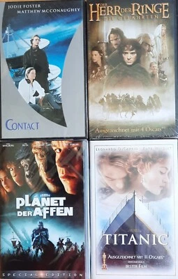 12 VHS-Filme z.T. oVP - Contact/Herr d. Ringe/Planet der Affen/Dreamcatcher/A.I. - Bild 1 von 4
