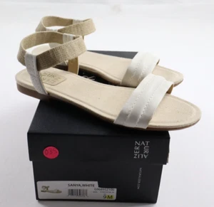 Naturalizer Women's 9M Sanya White Slip On Ankle Strap Open Toe Sandals Shoes - Picture 1 of 10